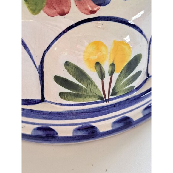 Hand-Painted Italian Ceramic Cheese Dome Floral Ceramiche Bassano Italy 7" Vtg - Picture 4 of 12